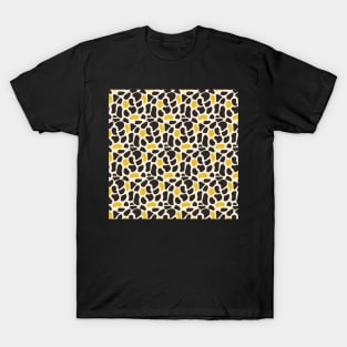 Yellow and Black Spotted Animal Pattern T-Shirt